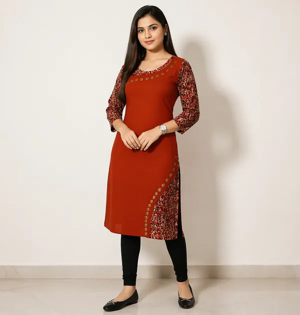 Hf_Holyday_Fashion_Cotton_Silk_Straight_Fancy_Kurta_For_Women