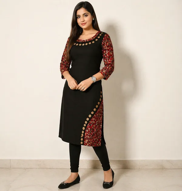 Hf_Holyday_Fashion_Cotton_Silk_Straight_Fancy_Kurta_For_Women