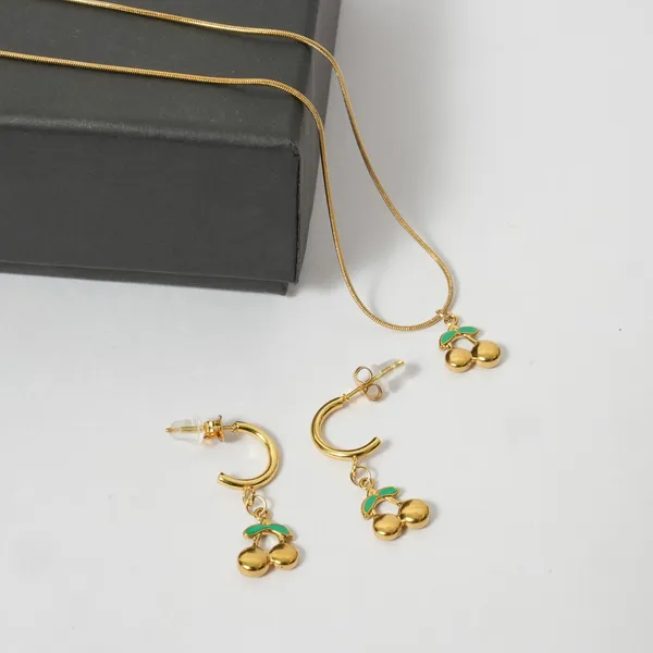 Golden_Cherry_Pendant_Necklace_and_Earrings_Set