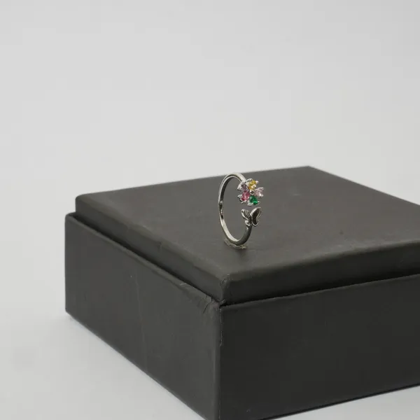 Colorful_Floral_Cluster_Ring_with_Butterfly_Accent