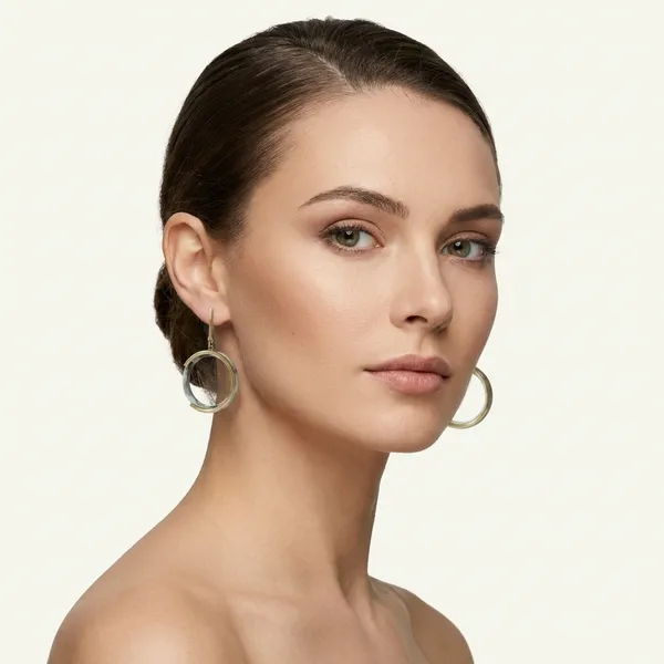 Gold-Toned_Dual-Tone_Circle_Drop_Earrings_for_Women