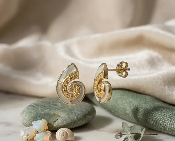 Golden_Nautilus_Shell_Stud_Earrings