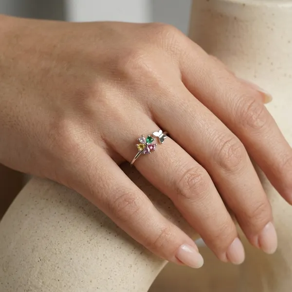 Colorful_Floral_Cluster_Ring_with_Butterfly_Accent