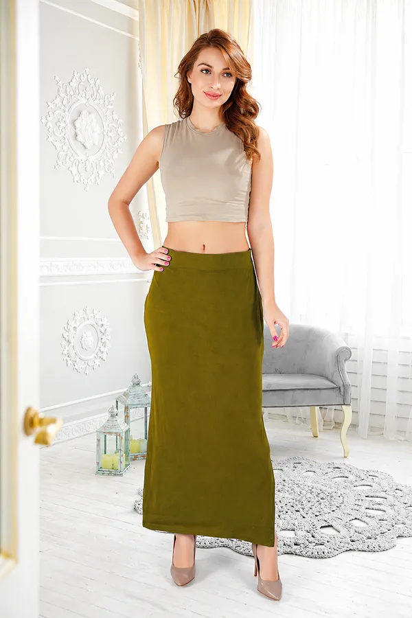 Mustard_Yellow_Cotton_Saree_Shapewear_With_Side_Slit