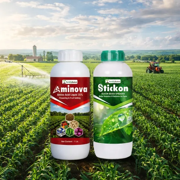 Aminova_Amino_Acid_Liquid_35%_-_Flowering_&_Fruit_Setting_Plant_Growth_Supplement_&_Stickon_Silicon_Based_Spreader_-_All_Purpose_Spray_Adjuvant_For_Better_Nutrient_Retention_(Pack_Of_2)