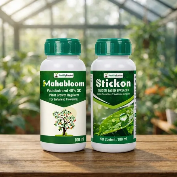 Mahabloom_Paclobutrazol_40%_Sc_-_Plant_Growth_Regulator_For_Enhanced_Flowering_&_Stickon_Silicon_Based_Spreader_-_All_Purpose_Spray_Adjuvant_For_Better_Nutrient_Retention_(Pack_Of_2)