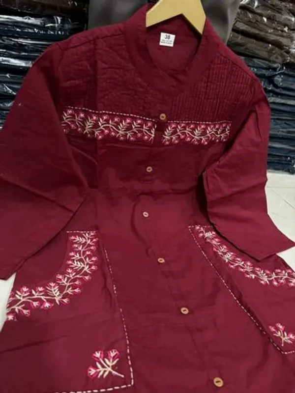 Elegant_Maroon_Pure_Cotton_Embroidered_Kurta_Set_with_Pocket_Detail