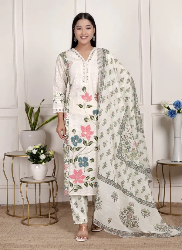 White_Cotton_Premium_Printed_Salwar_Suit_Set_With_Dupatta_For_Women_And_Girls