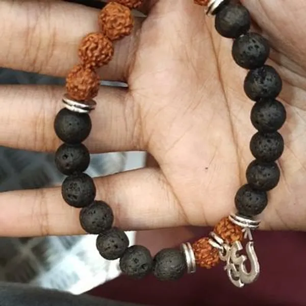 Rudraksha_And_Lava_Stone_Beaded_Bracelet_With_Om_Charm_Pack_Of_2
