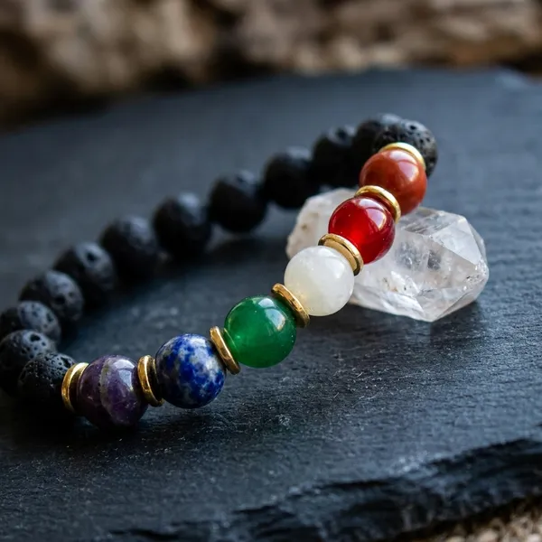 7_Chakra_Lava_Pure_Bracelet_Pack_Of_2