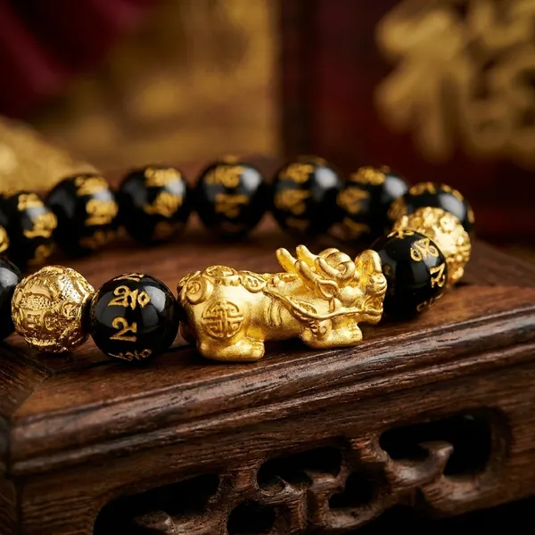 Black_Onyx_Om_Mantra_Black_dragon_With_Golden_Pixiu