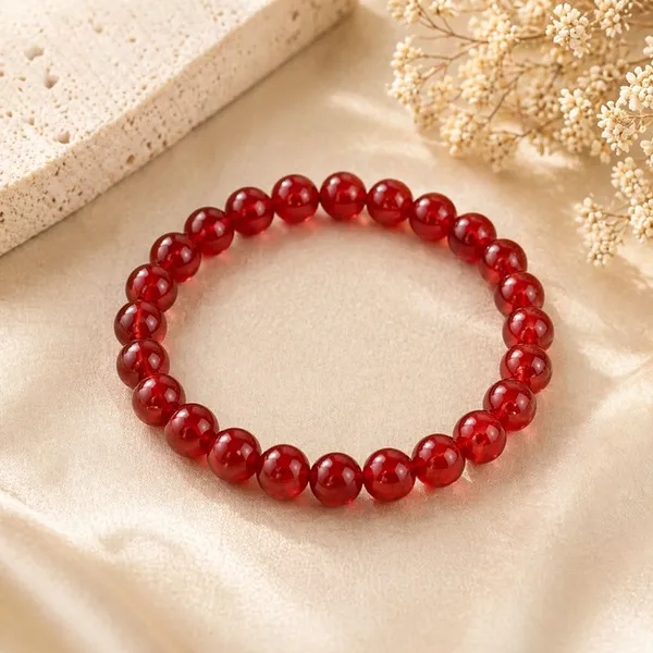 Natural_Red_Agate_Stone_Beaded_Bracelet