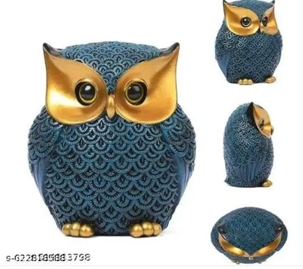 Modern_Classy_Owl_Resin_Showpiece_Decorative_Figurine_Blue_Home_Accent