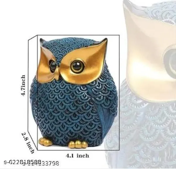 Modern_Classy_Owl_Resin_Showpiece_Decorative_Figurine_Blue_Home_Accent