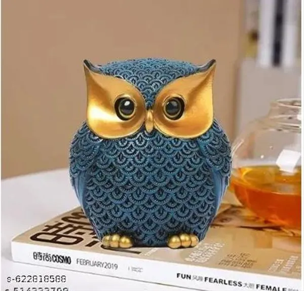 Modern_Classy_Owl_Resin_Showpiece_Decorative_Figurine_Blue_Home_Accent