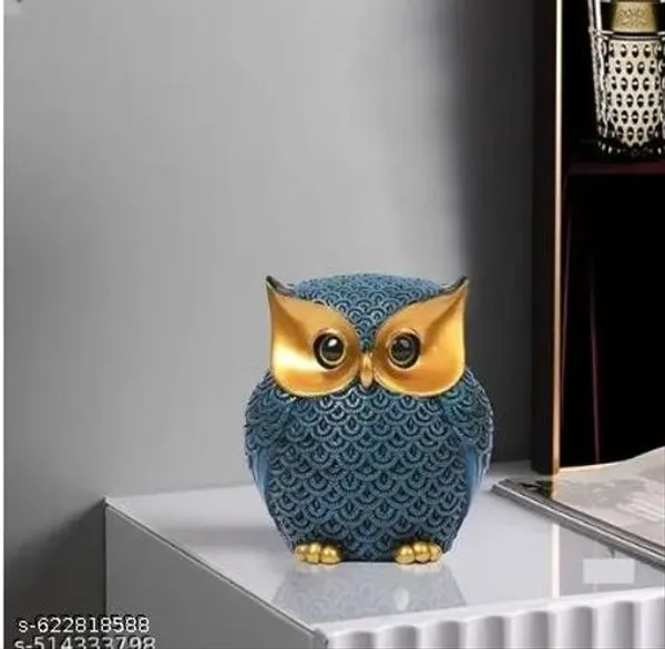 Modern_Classy_Owl_Resin_Showpiece_Decorative_Figurine_Blue_Home_Accent