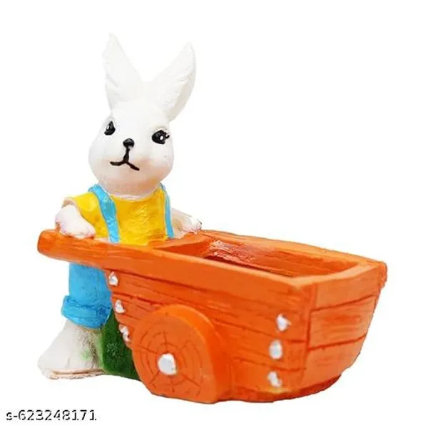 Decorative_Resin_Bunny_Planter_With_Wheelbarrow_Cart_For_Succulents_Indoor_Plants_Multicolour_White_Orange