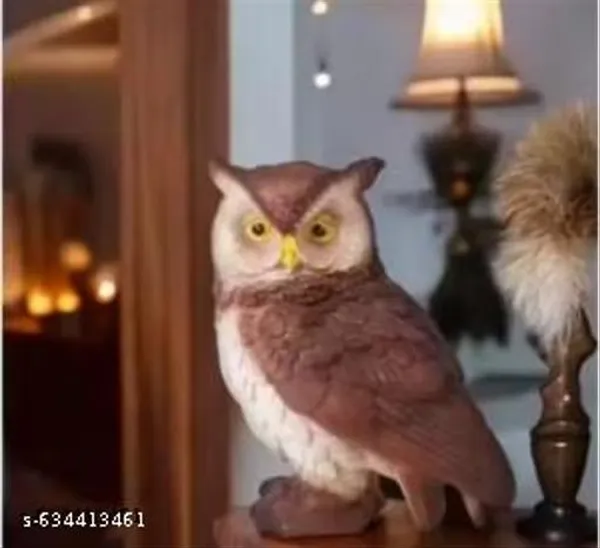 Handcrafted_Brown_Resin_Owl_Statue_Decorative_Showpiece_For_Table_Shelf
