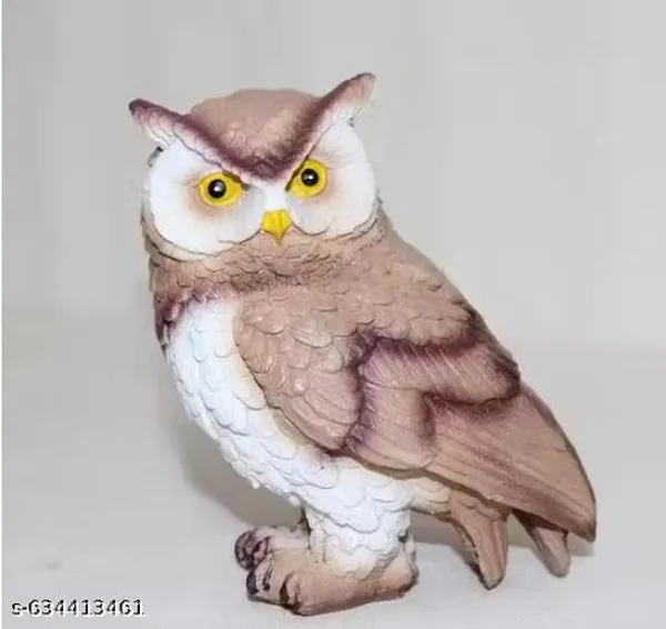 Handcrafted_Brown_Resin_Owl_Statue_Decorative_Showpiece_For_Table_Shelf