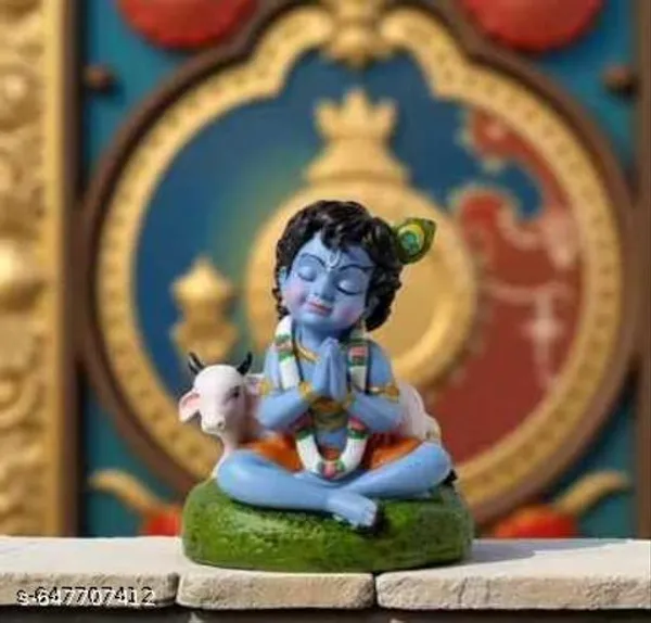 Baby_Krishna_Idol_In_Namaste_Pose_With_Cow_Bal_Gopal_Murti_For_Car_Dashboard_Home_Temple_Decor_Premium_Polyresin_Krishna_Ji_Statue_For_Gift