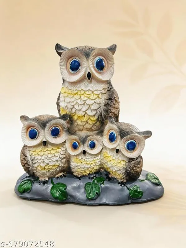 Polyresin_4_Owl_Family_Decorative_Showpiece_For_Home_Office_Table_Decor_Multicolor_Wise_Owl_Figurine_For_Shelf_Gift