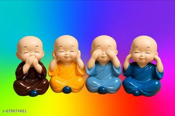 Set_Of_4_Polyresin_Laughing_Monk_Showpieces_For_Home_Office_Decor_Multicolor_Baby_Monk_Figurines_Speak_See_Hear_No_Evil_Theme_Statues