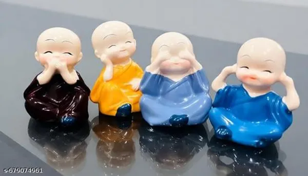 Set_Of_4_Polyresin_Laughing_Monk_Showpieces_For_Home_Office_Decor_Multicolor_Baby_Monk_Figurines_Speak_See_Hear_No_Evil_Theme_Statues