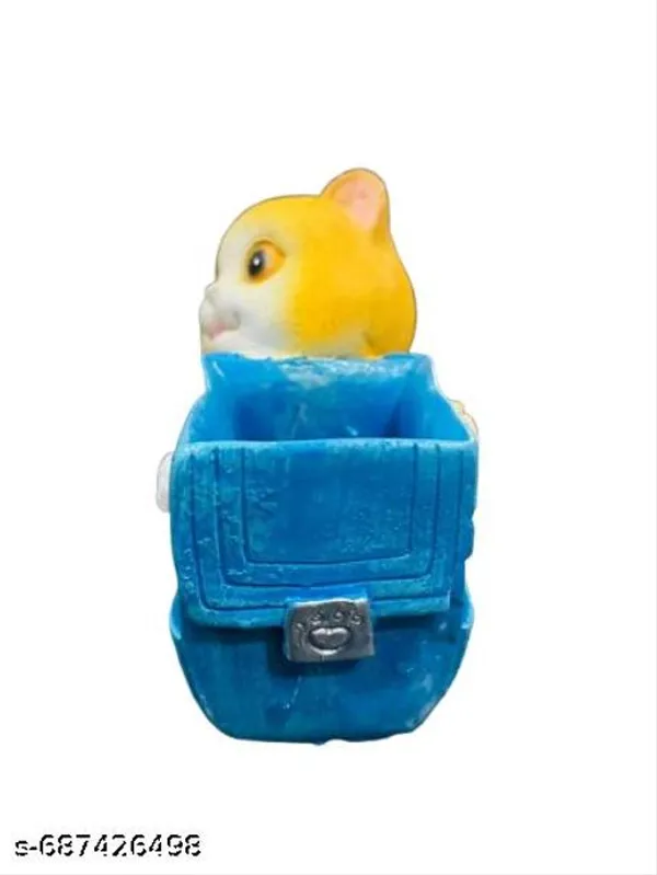 Resin_Cute_Cat_Planter_Showpiece_With_Blue_Pot_Cartoon_Style_Flower_Holder_For_Home_Table_Kids_Room_Decor_Yellow_Colour_Animal_Design_Pot_For_Artificial_Plants