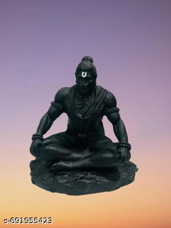 Bajrangbali_Inspired_Meditating_Showpiece_Premium_Polyresin_Sitting_Figurine_For_Table_Shelf_Home_Decor_Matte_Black_Colour