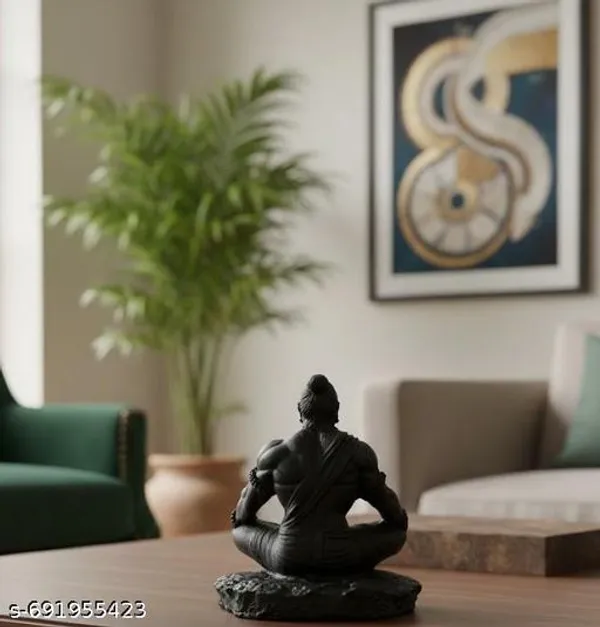 Bajrangbali_Inspired_Meditating_Showpiece_Premium_Polyresin_Sitting_Figurine_For_Table_Shelf_Home_Decor_Matte_Black_Colour
