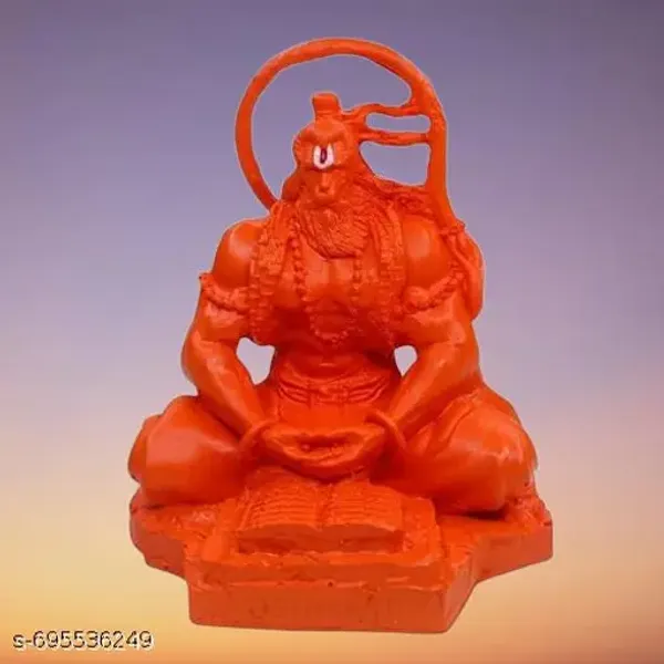 Orange_Hanuman_Ji_Murti_With_Ramayan_Book_Seated_Bajrangbali_Idol_For_Home_Mandir_Pooja_Room_Car_Dashboard_Religious_Resin_Showpiece_For_Spiritual_Decor