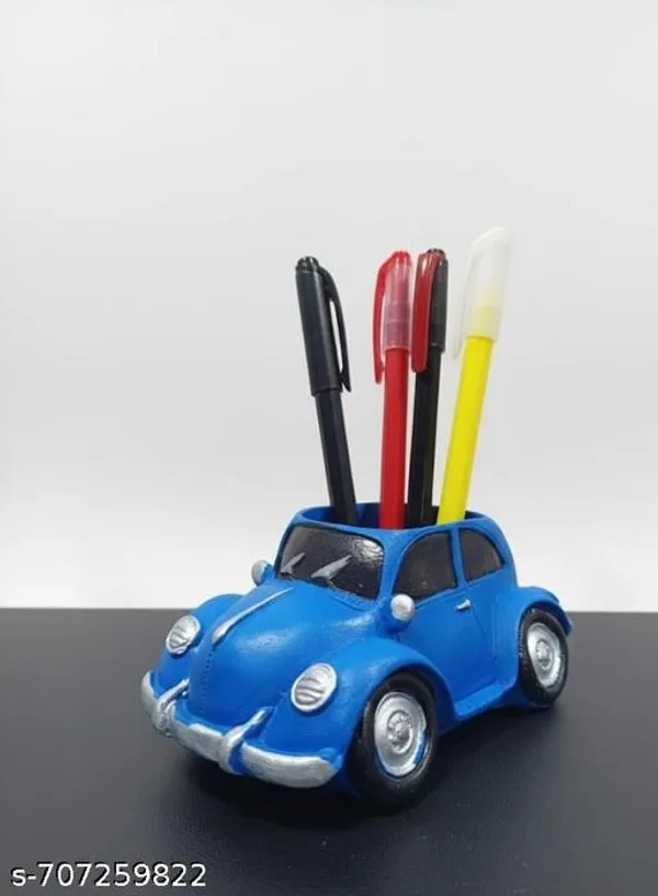 Unique_Blue_Beetle_Car_Shape_Resin_Pen_Stand_Office_Desk_Organizer_For_Home_Study_Table_Pack_Of_1