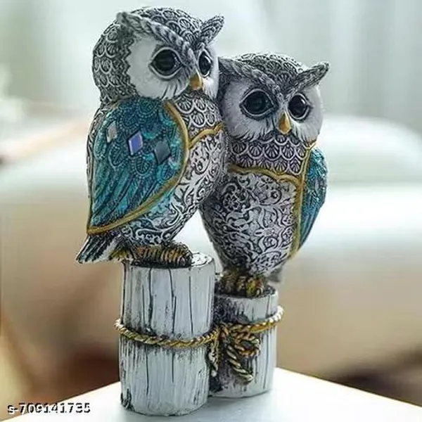 Premium_Polyresin_Handcrafted_Couple_Owl_Statue_For_Home_Decor_Antique_Teal_Blue_White_Decorative_Showpiece_For_Living_Room_Bedroom_Office_Table_Vastu_Friendly_Good_Luck_Gift_Item_For_Anniversary_Birthday_Housewarming_Set_Of_2_Owls_On_Tree_Trunk
