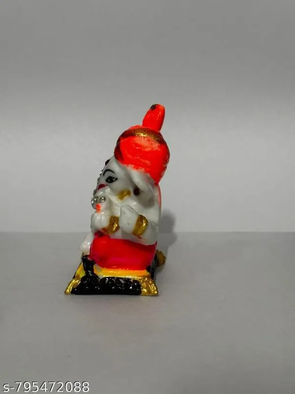 Handcrafted_Pagdi_Ganesha_Idol_For_Home_Decor_And_Car_Dashboard_White_Orange_Small_Size