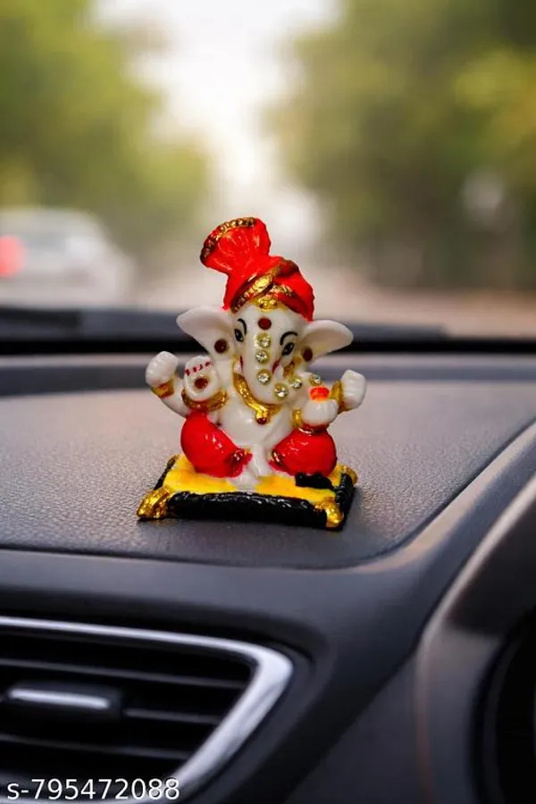 Handcrafted_Pagdi_Ganesha_Idol_For_Home_Decor_And_Car_Dashboard_White_Orange_Small_Size