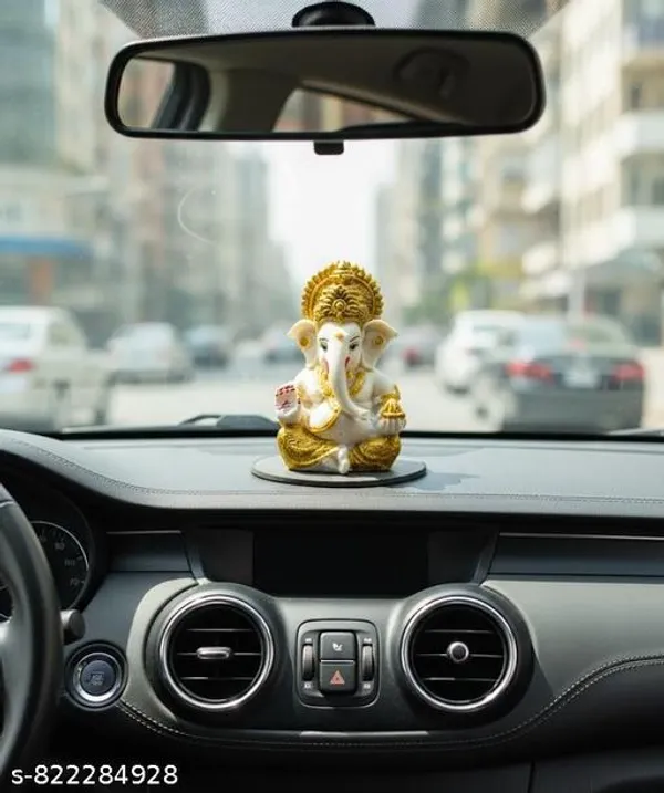 White_Gold_Lord_Ganesha_Murti_Spiritual_Home_Temple_Decor