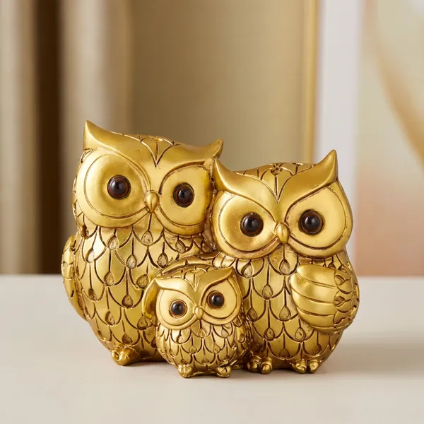Golden_Owl_Family_Showpiece_For_Home_Decor_Decorative_Resin_Owl_Figurine_Set_For_Living_Room_Table_Shelf_Elegant_Owl_Statue_For_Gift_Interior_Decoration