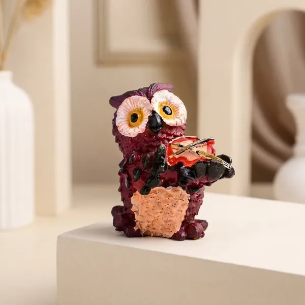 Small_Red_Owl_Figurine_Holding_Book_Scroll_Decorative_Miniature_Showpiece