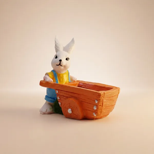 Decorative_Resin_Bunny_Planter_With_Wheelbarrow_Cart_For_Succulents_Indoor_Plants_Multicolour_White_Orange