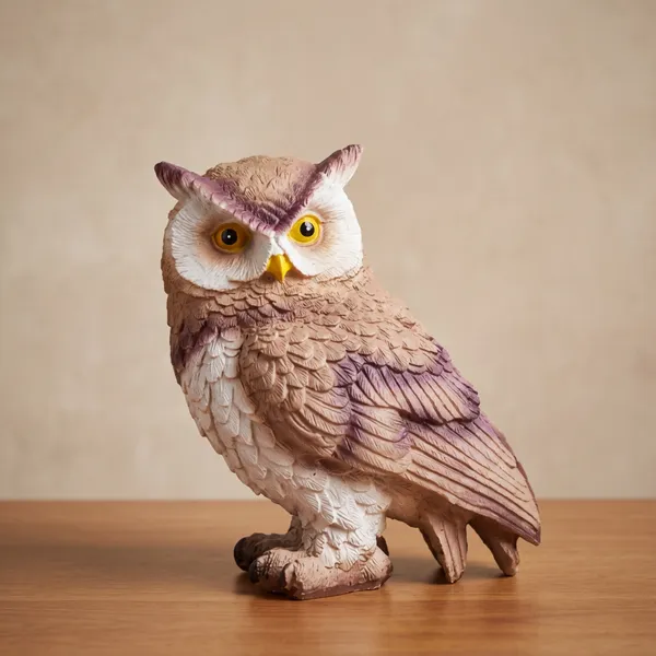 Handcrafted_Brown_Resin_Owl_Statue_Decorative_Showpiece_For_Table_Shelf