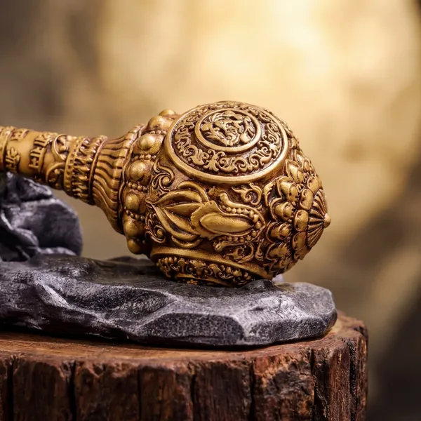 Religious_Golden_Gada_Car_Dashboard_Idol_Showpiece_Lord_Hanuman'S_Mace_Figurine_Durable_Resin_Hindu_Temple_Decor_Home_Vastu_Gift