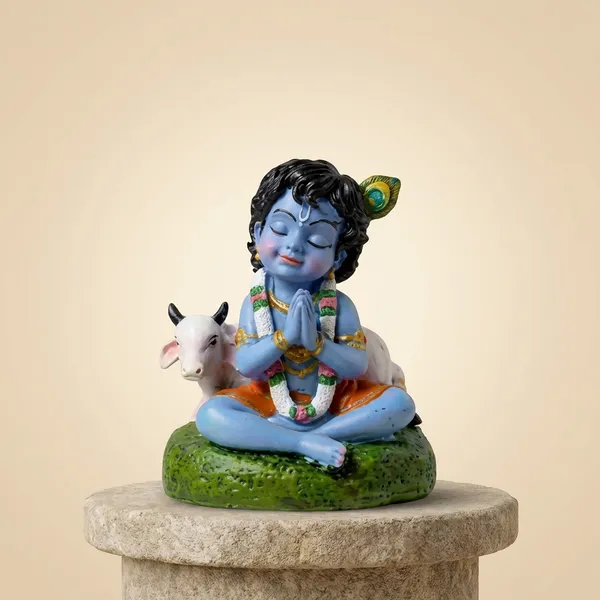 Baby_Krishna_Idol_In_Namaste_Pose_With_Cow_Bal_Gopal_Murti_For_Car_Dashboard_Home_Temple_Decor_Premium_Polyresin_Krishna_Ji_Statue_For_Gift