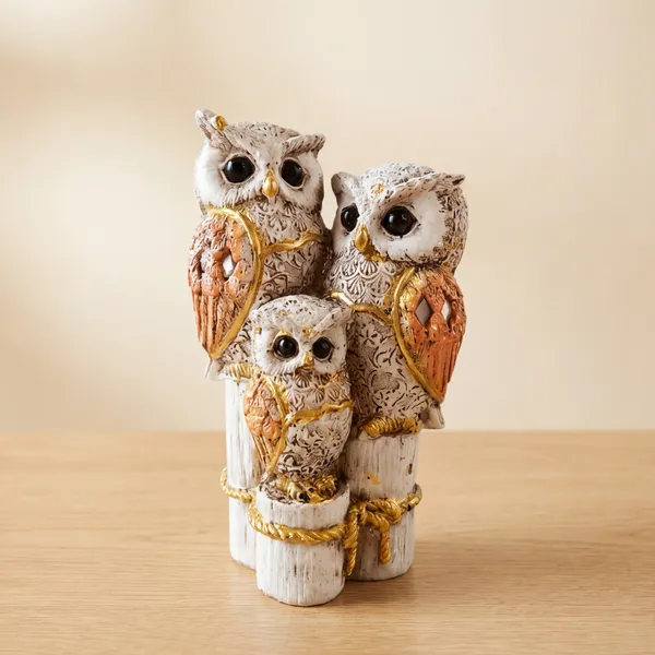 Elegant_Triple_Owl_Family_Resin_Showpiece_For_Home_Decor_Vastu_Owl_Statue_For_Living_Room_Office_Gift_Purpose_Golden_Orange_Decorative_Owl_Figurine