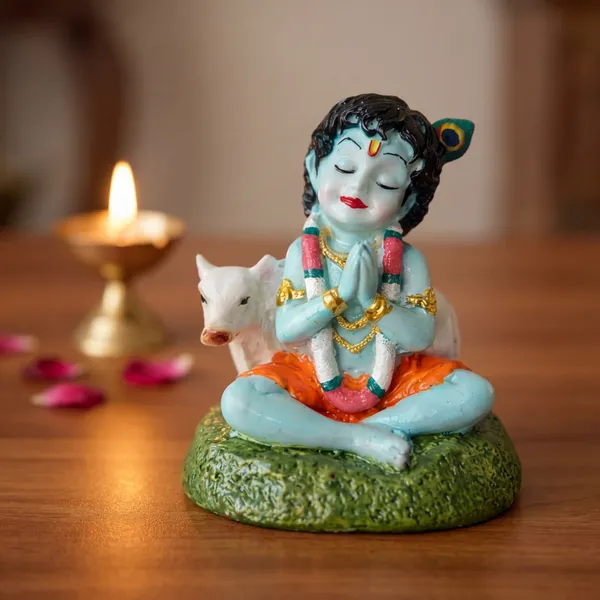 Beautiful_Bal_Krishna_Idol_With_Cow_For_Home_Mandir_Decoration_Multicolour_Resin_Laddu_Gopal_Murti_For_Table_Pooja_Room_Janmashtami_Gift