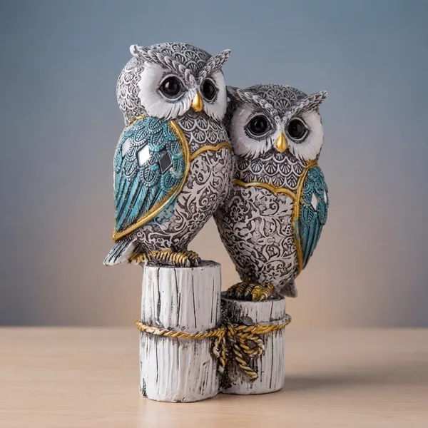 Premium_Polyresin_Handcrafted_Couple_Owl_Statue_For_Home_Decor_Antique_Teal_Blue_White_Decorative_Showpiece_For_Living_Room_Bedroom_Office_Table_Vastu_Friendly_Good_Luck_Gift_Item_For_Anniversary_Birthday_Housewarming_Set_Of_2_Owls_On_Tree_Trunk