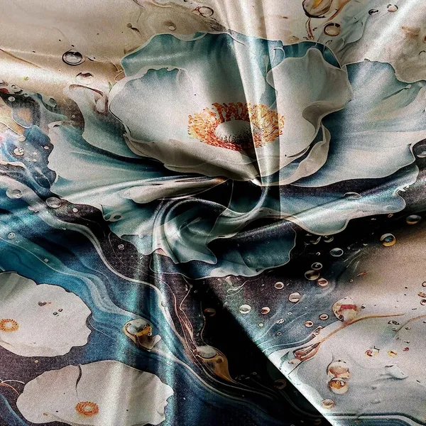 Homiee_Cotton_Blend_Double_Flat_280_Tc_Floral_1_Summer_Bedsheet_With_2_Pillow_Covers_(Dark_Grey_Blue)