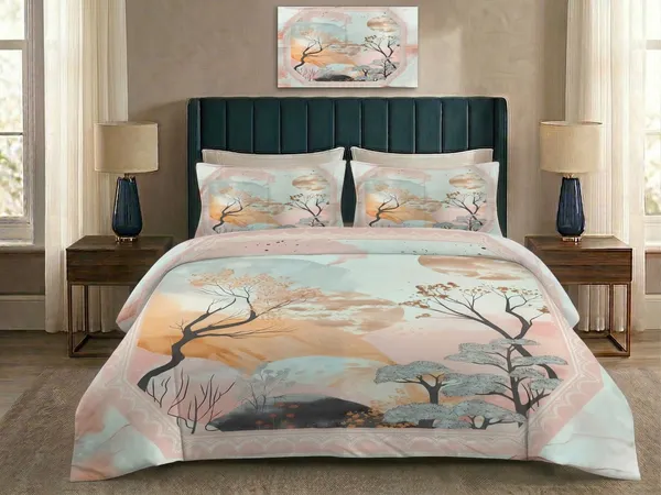 Homiee_Cotton_Blend_Double_Flat_280_Tc_Floral_1_Summer_Bedsheet_With_2_Pillow_Covers_(Grey_Cloud)