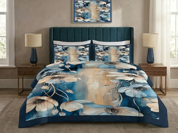 Homiee_Cotton_Blend_Double_Flat_280_Tc_Floral_1_Summer_Bedsheet_With_2_Pillow_Covers_(Mirage)