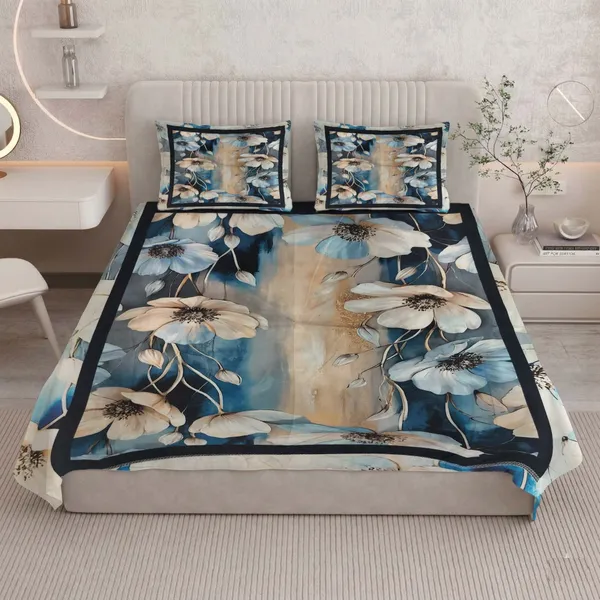 Homiee_Cotton_Blend_Double_Flat_280_Tc_Floral_1_Summer_Bedsheet_With_2_Pillow_Covers_(Mirage)