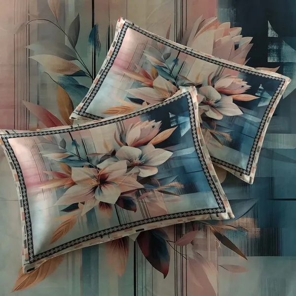 Homiee_Cotton_Blend_Double_Flat_280_Tc_Floral_1_Summer_Bedsheet_With_2_Pillow_Covers_(Silk)